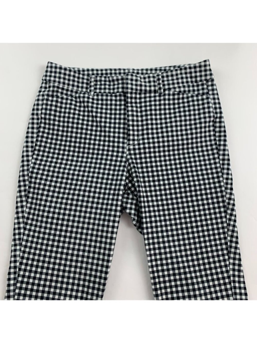 Old Navy Black White Gingham Checkered Stretch Canvas High Rise Pixie Pant 8 - Picture 2 of 8